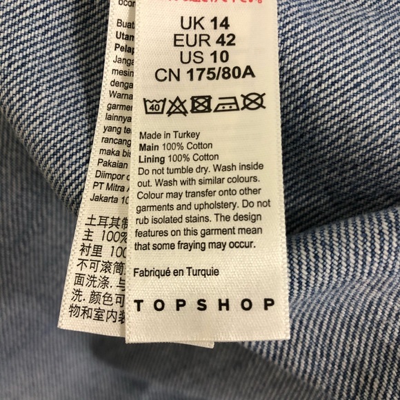 Size 10 Topshop Denim Jean Miniskirt NWT - Picture 10 of 12